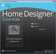 Home Designer Essentials Quick Start Menu